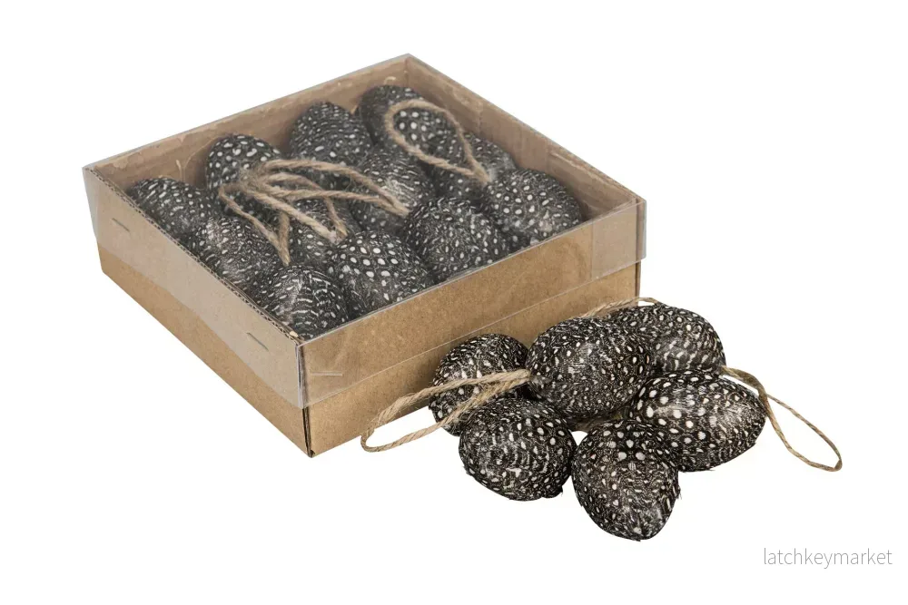 Påskdekoration Ägg Prick Fjäder Mini Häng 3x4cm 12-pack REA Påskdekoration Ägg Prick Fjäder Mini Häng 3x4cm 12-pack REA