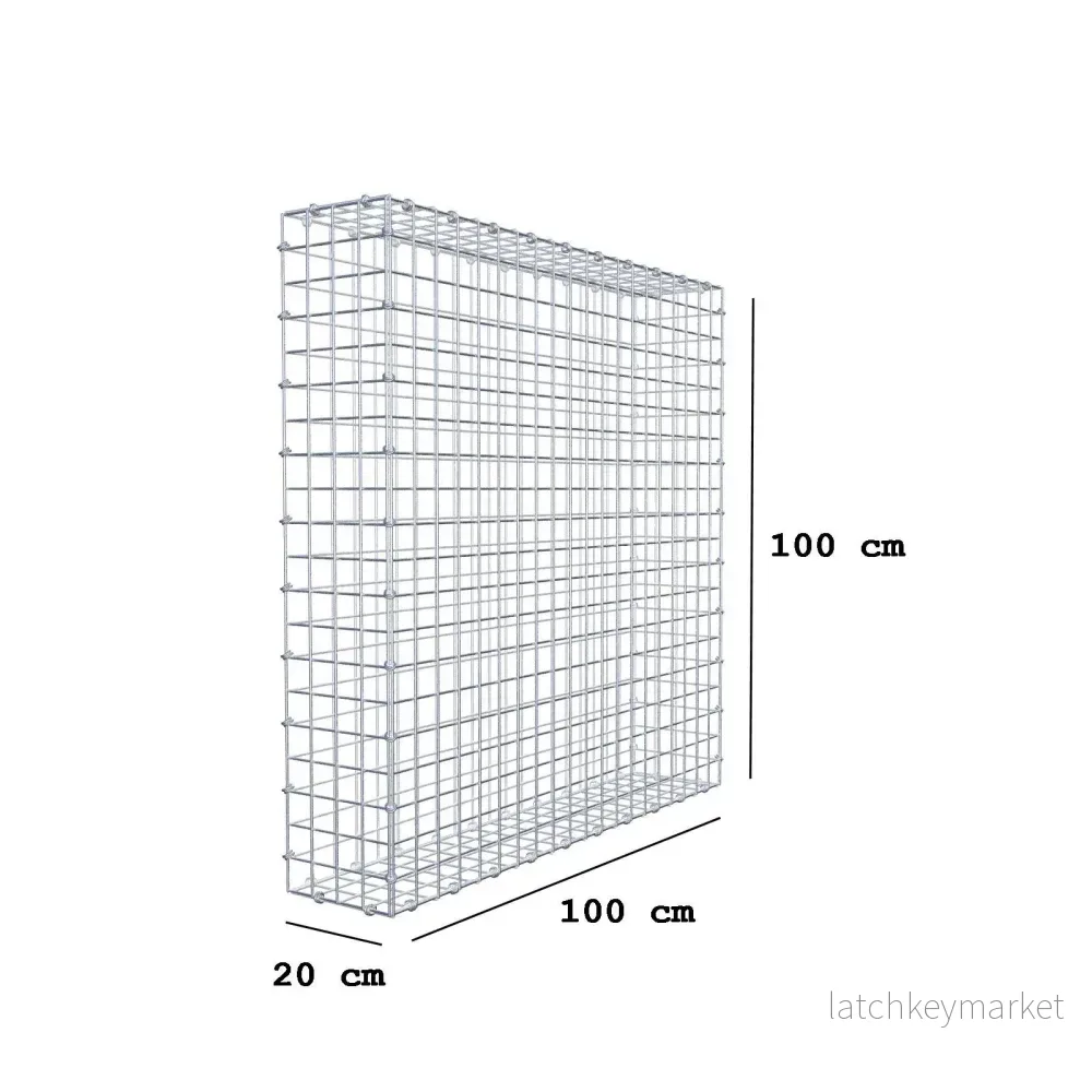 Gabion 100 cm x 100 cm x 20 cm (L x H x D), maskstorlek 5 x 5 cm, spiralring - Bild 2