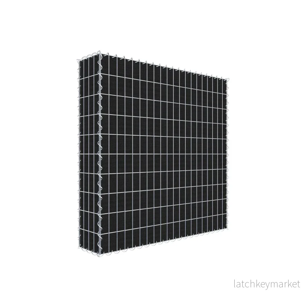Grön gabion med fleece 100 cm x 100 cm x 20 cm (L x H x D), maskstorlek 5 cm x 10 cm, spiral Grön gabion med fleece 100 cm x 100 cm x 20 cm (L x H x D), maskstorlek 5 cm x 10 cm, spiral