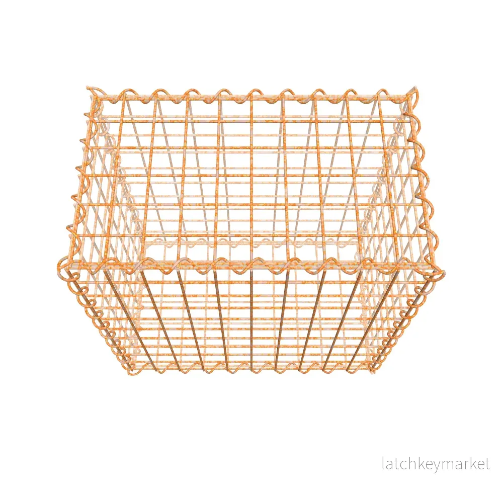 Rostig gabion 50 cm x 50 cm x 30 cm (L x H x D), maskstorlek 5 cm x 5 cm, spiral - Bild 3