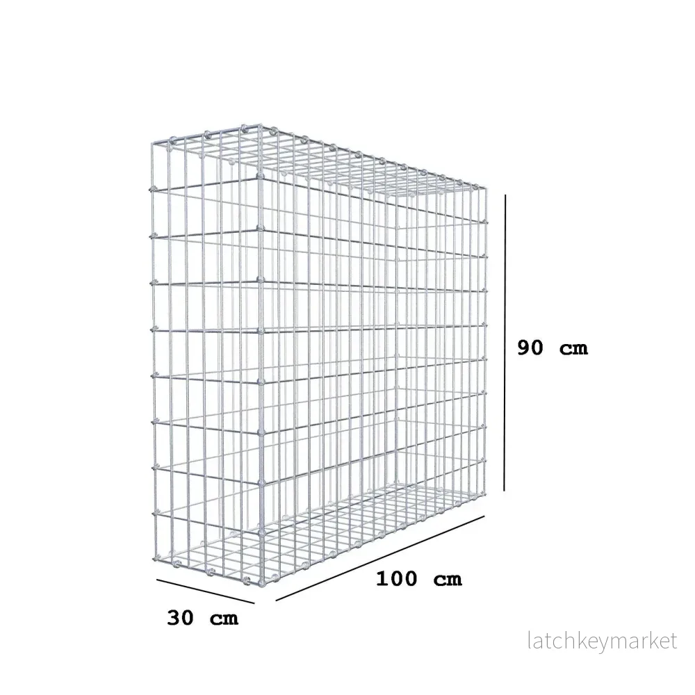 Gabion 100 cm x 90 cm x 30 cm (L x H x D), maskstorlek 5 x 10 cm, spiralring - Bild 2