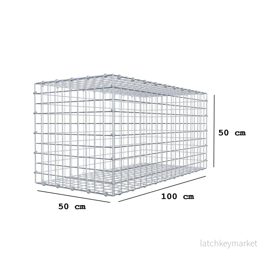 Gabion 100 cm x 50 cm x 50 cm (L x H x D), maskstorlek 5 x 5 cm, spiralring - Bild 2