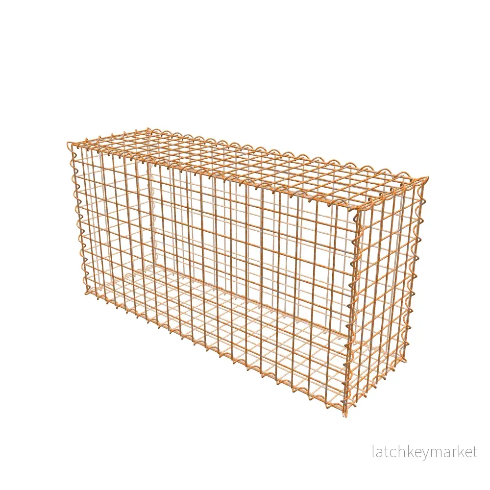 Rostig gabion 100 cm x 50 cm x 30 cm (L x H x D), maskstorlek 5 cm x 5 cm, spiral - Bild 2