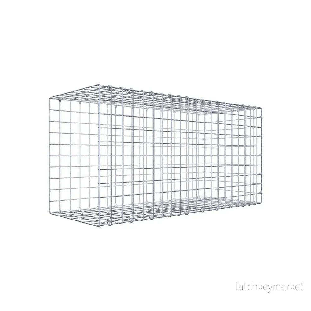 Typ 2 påbyggnadsgabion 100 cm x 50 cm x 40 cm (L x H x D), maskstorlek 5 cm x 5 cm, C-ring
