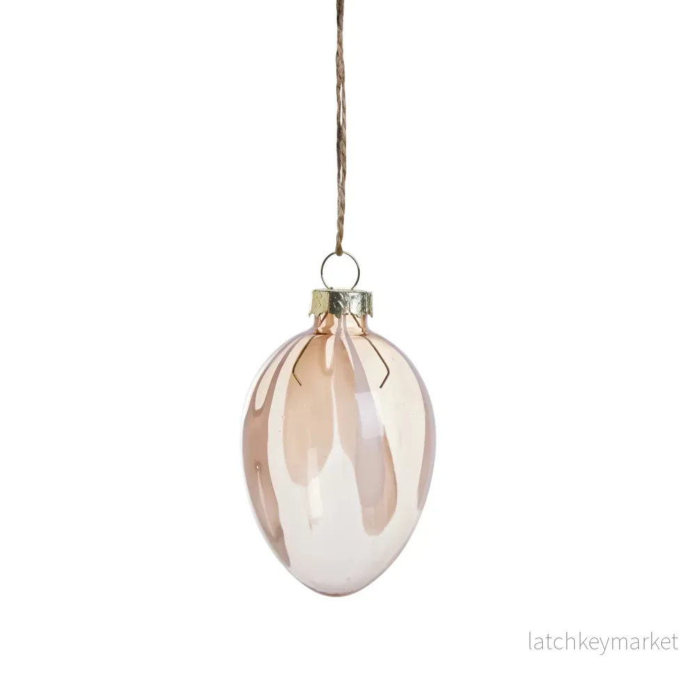 Feven påskdekoration H7 cm. ljusrosa glas