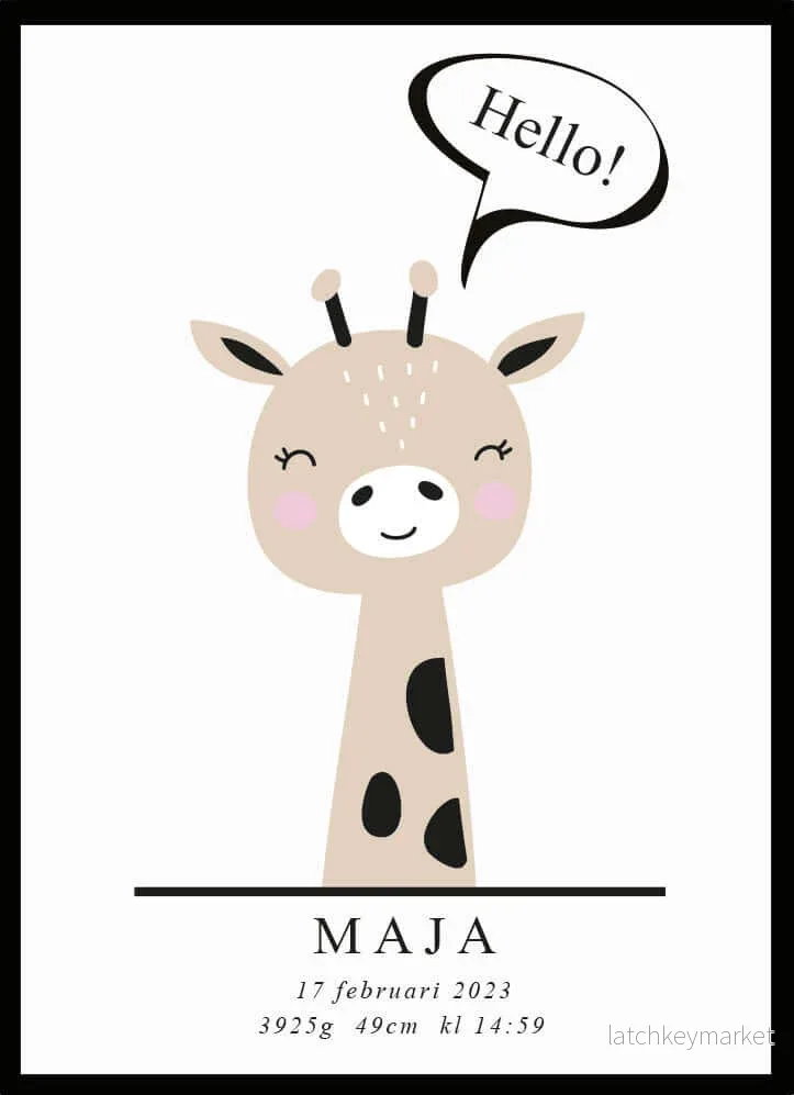 Namntavla Little giraffe Namntavla Little giraffe