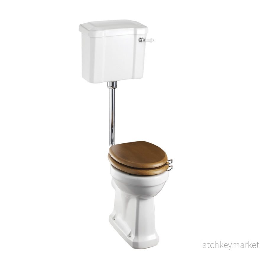 Burlington lågspolande WC med väggmonterad cistern vit/krom Burlington lågspolande WC med väggmonterad cistern vit/krom