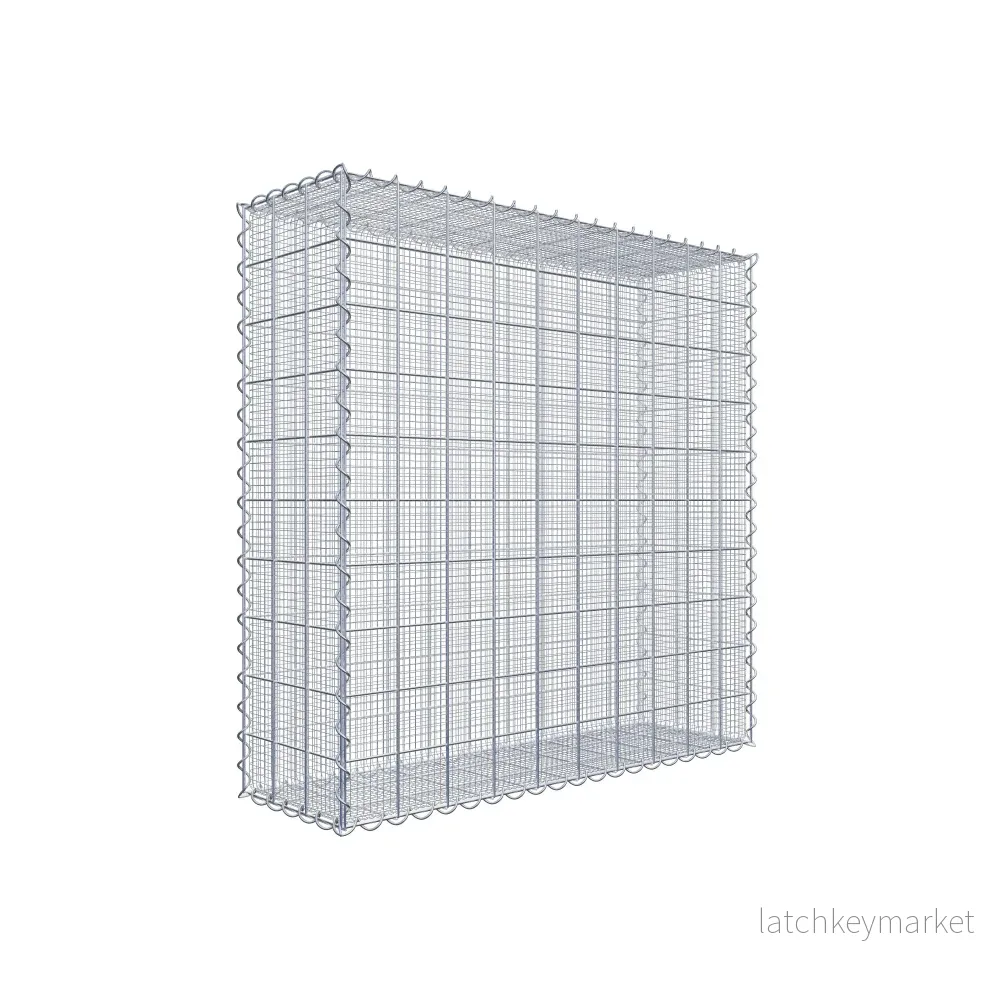 Sandgabion 100 cm x 100 cm x 30 cm (L x H x D), maskstorlek 10 cm x 10 cm, spiral