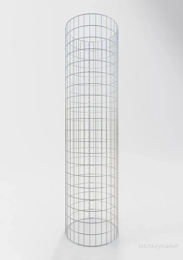 Gabionpelare rund 52 cm diameter, 200 cm höjd, maskstorlek 5 cm x 10 cm