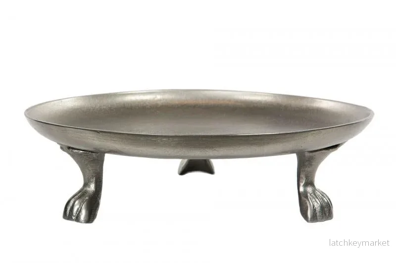 Dekorativt Fat Bricka Fat Tass Rund 34 cm – Rå Nickel Alu. REA Dekorativt Fat Bricka Fat Tass Rund 34 cm – Rå Nickel Alu. REA