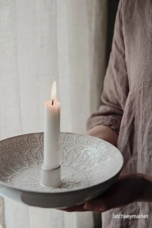 Majas Ljushållare Happiness m tallrik vit - Bild 3