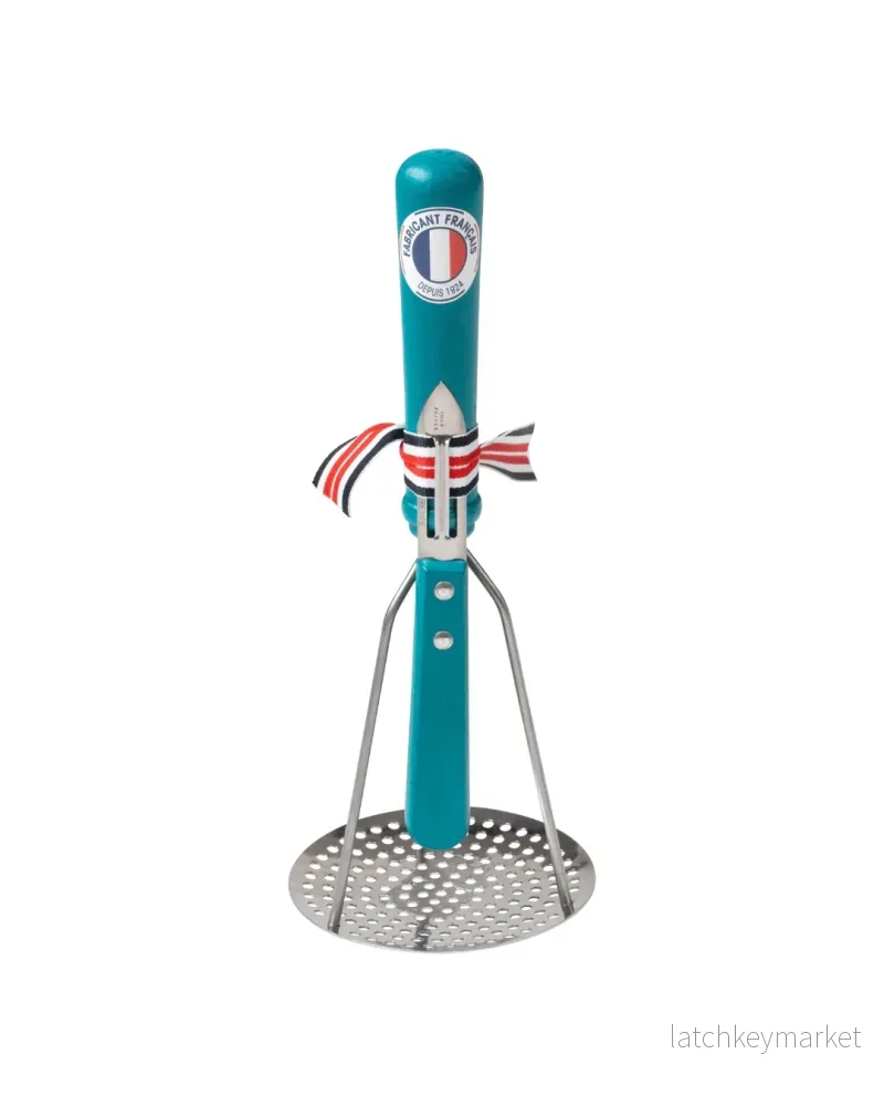 French Potato Masher and Peeler Blue
