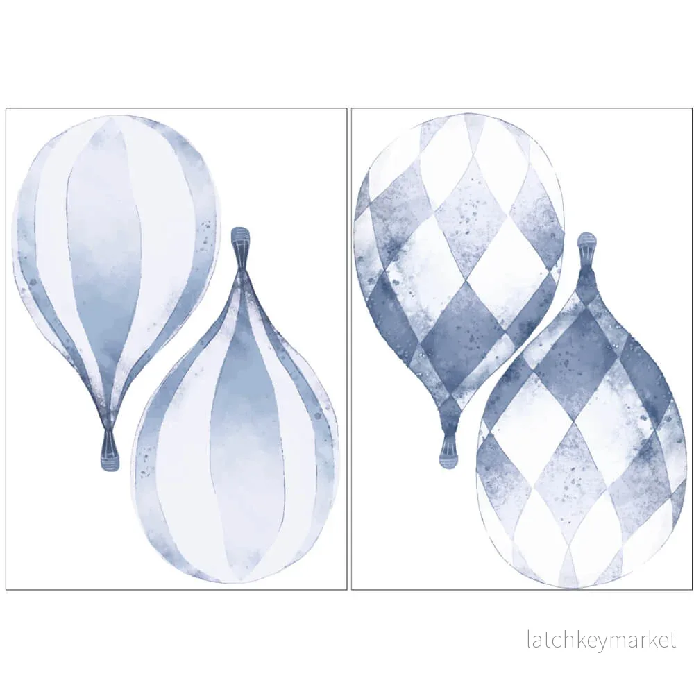 Väggdekor luftballonger blå - Bild 2