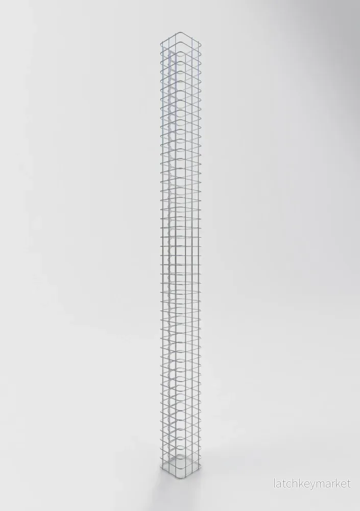 Gabionpelare kvadrat 17 cm x 17 cm, 230 cm höjd, MW 5 cm x 5 cm - Bild 2