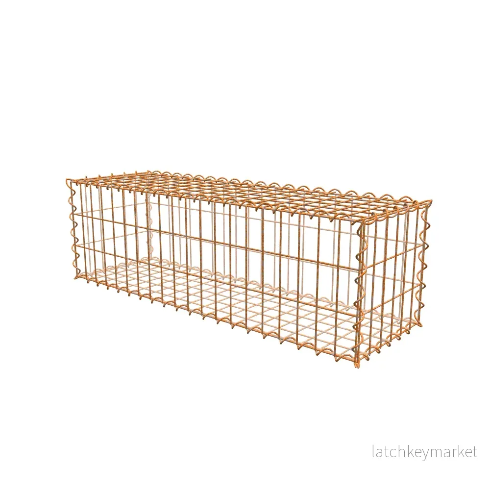 Rostig gabion 100 cm x 30 cm x 30 cm (L x H x D), maskstorlek 5 cm x 10 cm, spiral - Bild 2