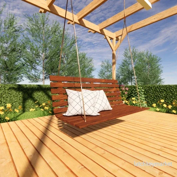 Hängande soffa i teak - Bild 2
