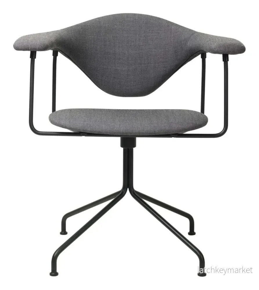 Masculo Meeting Chair Fully Upholstered Swivel Base Black