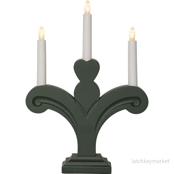 Adventsljusstake Batteridriven 35 cm Grön