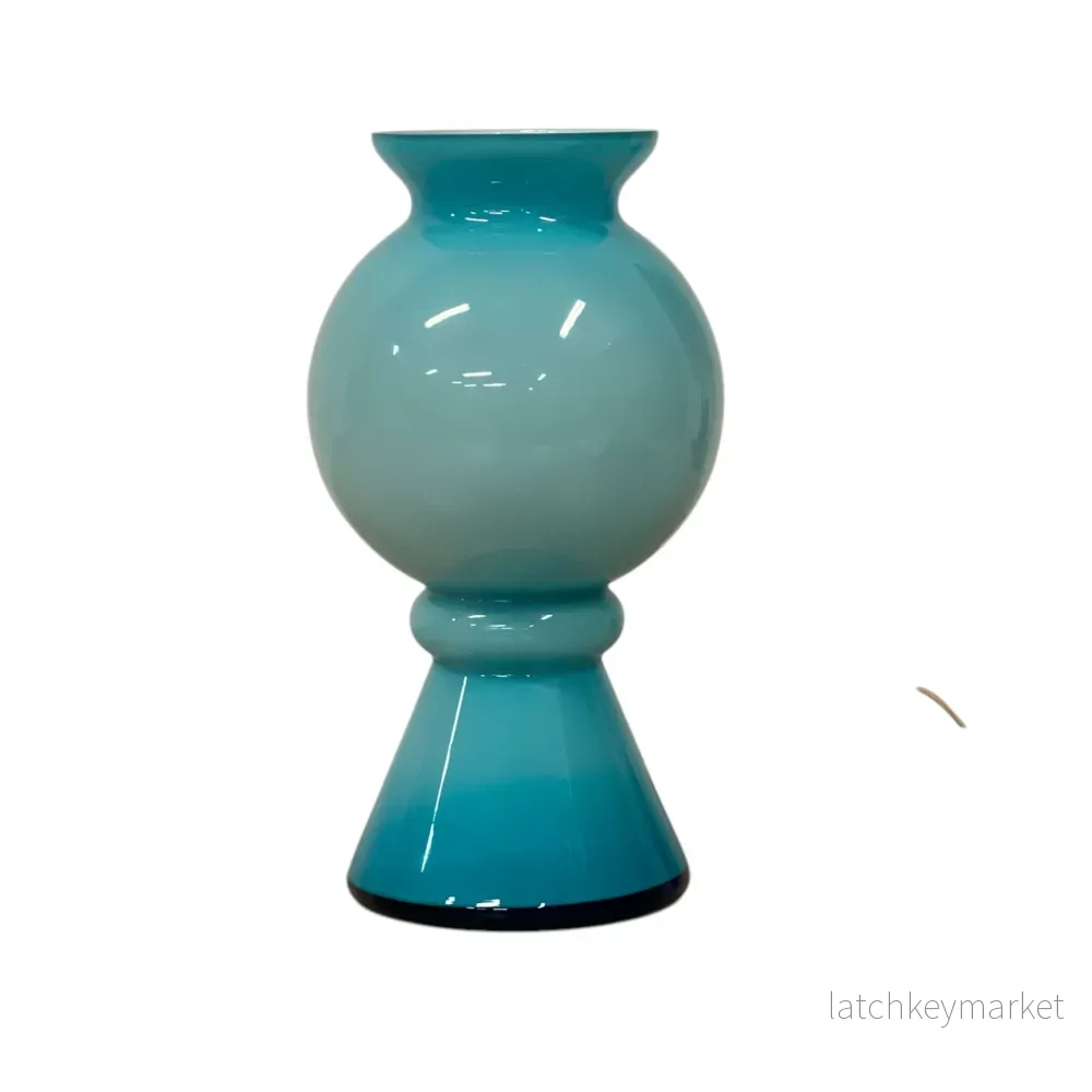 Bordslampa Turkos Glas Klotformad Vintage Retro Bordslampa Turkos Glas Klotformad Vintage Retro