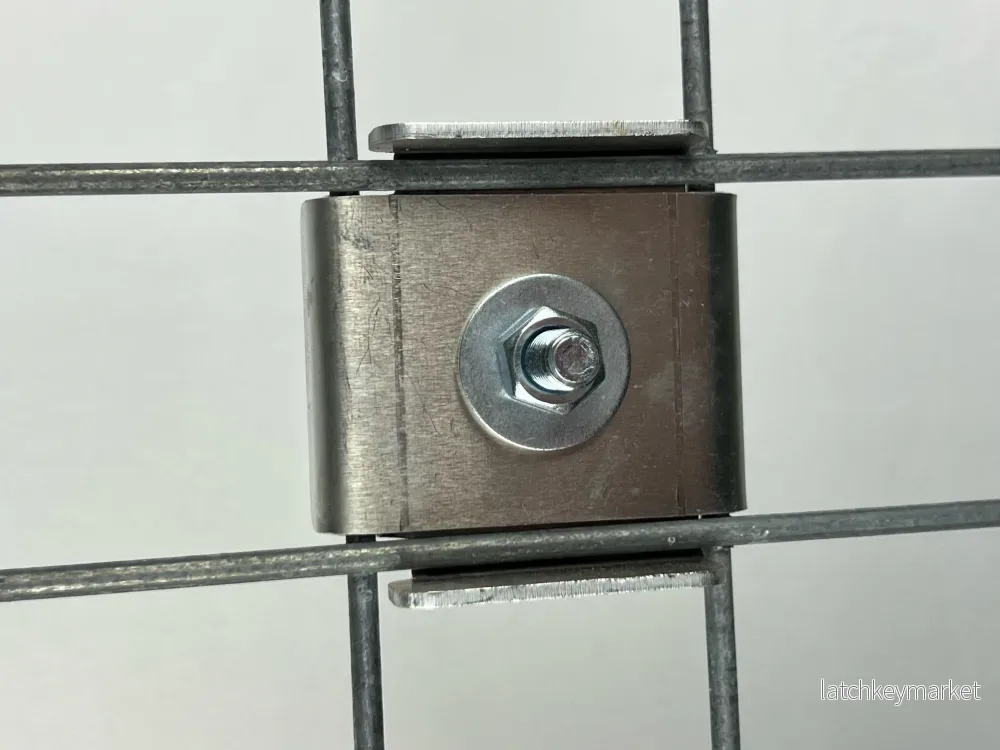 Klämma med stakethållare, maskstorlek 5 cm x 5 cm, aluminium - Bild 3