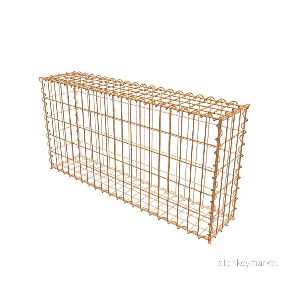 Rostig gabion 100 cm x 50 cm x 20 cm (L x H x D), maskstorlek 5 cm x 10 cm, spiral - Bild 2