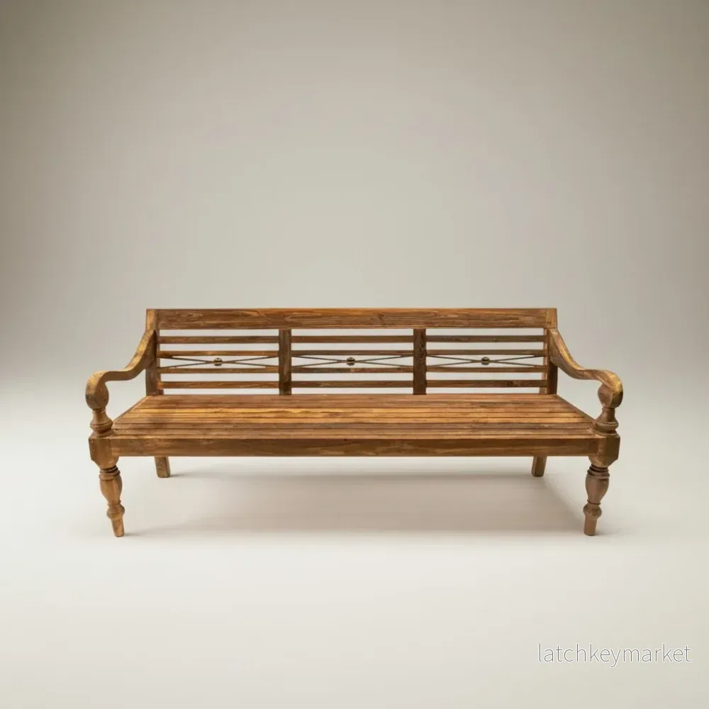 Vintage trädgårdssoffa teak Lena - Bild 3