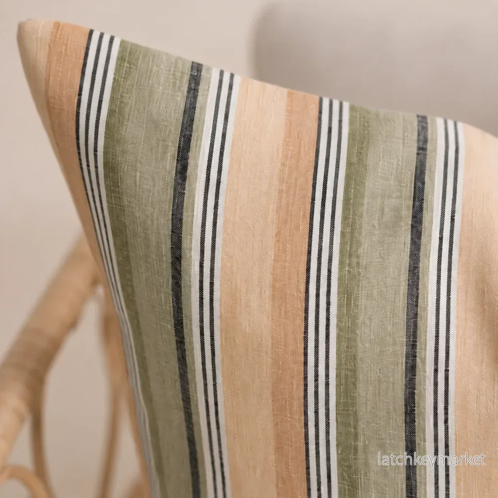 French Cushion Cover Khaki Mastress Stripe - Bild 3