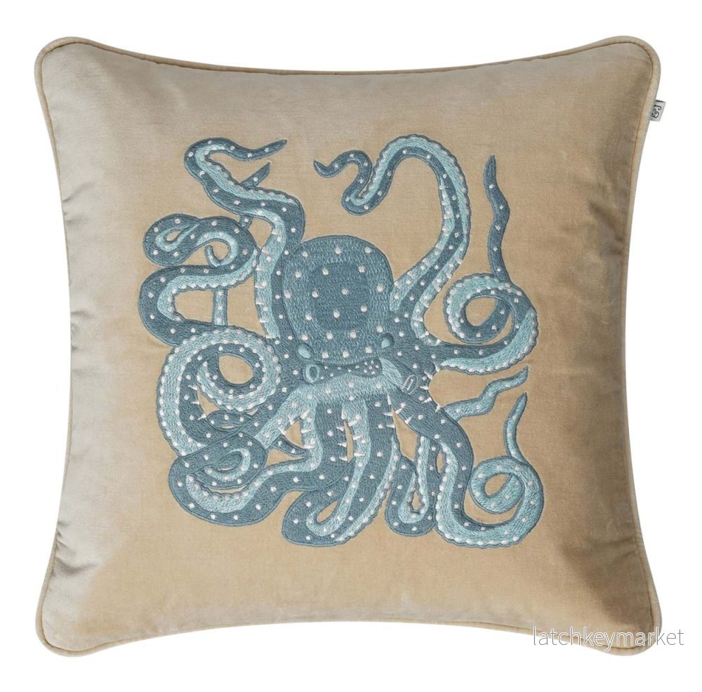 Octopus Embroidered Velvet Kuddfodral 50x50 - Bild 2