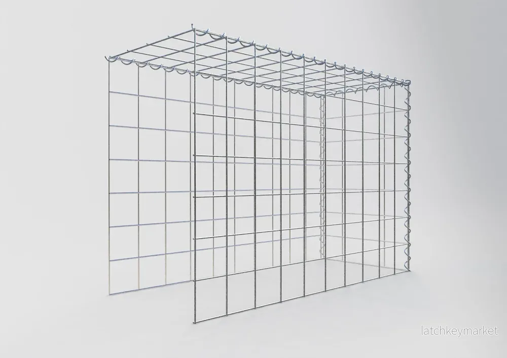 Extra gabion typ 4 100 cm x 70 cm x 40 cm (L x H x D), maskstorlek 10 cm x 10 cm, spiral - Bild 2