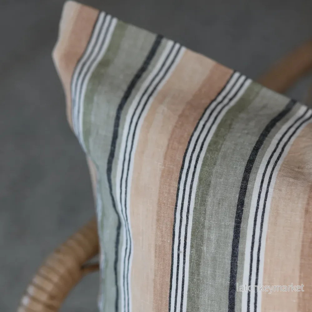 French Cushion Cover Khaki Mastress Stripe - Bild 2