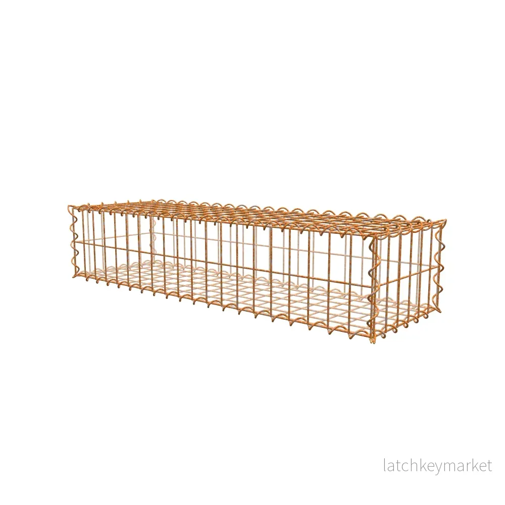 Rostig gabion 100 cm x 20 cm x 30 cm (L x H x D), maskstorlek 5 cm x 10 cm, spiral - Bild 2