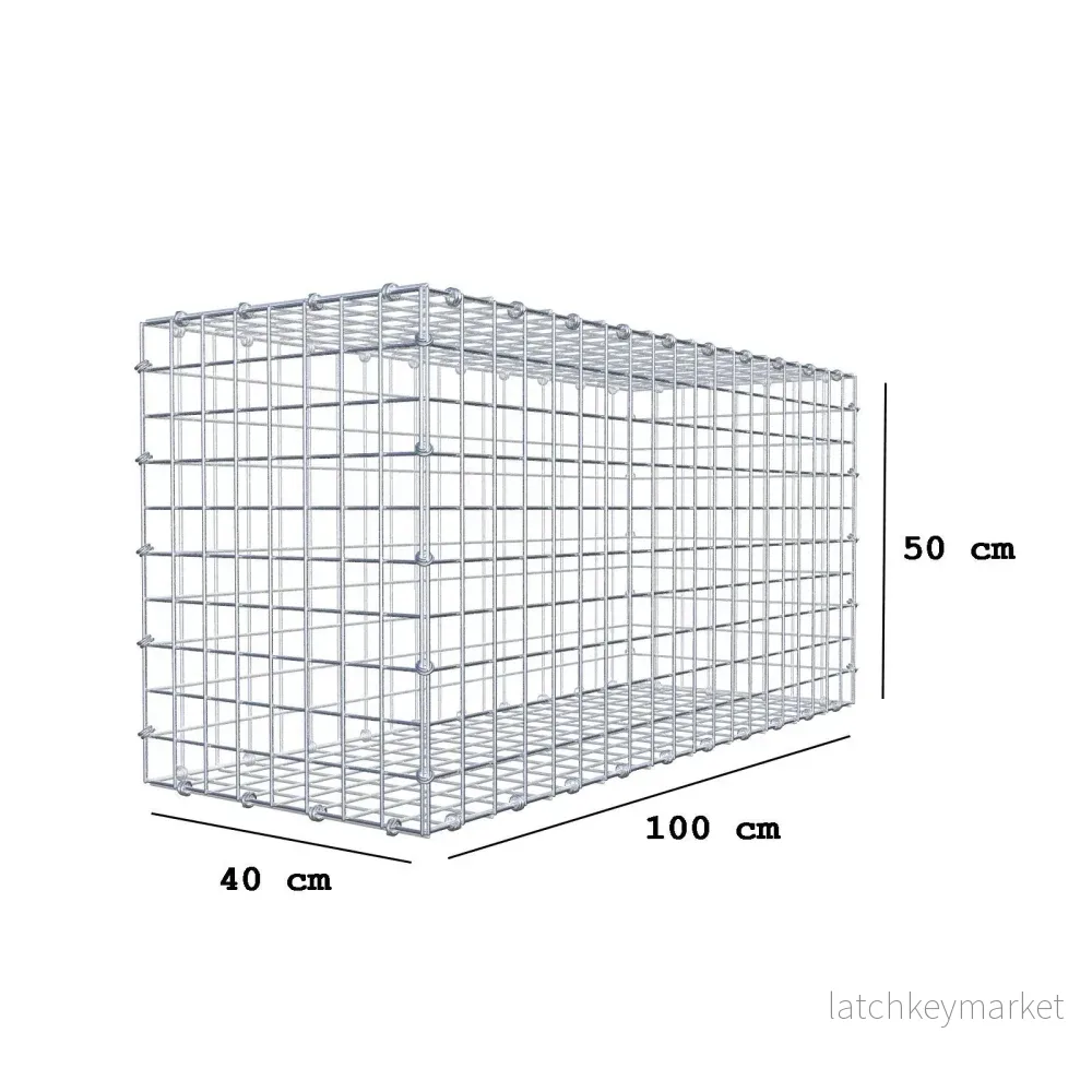 Gabion 100 cm x 50 cm x 40 cm (L x H x D), maskstorlek 5 x 5 cm, spiralring - Bild 2