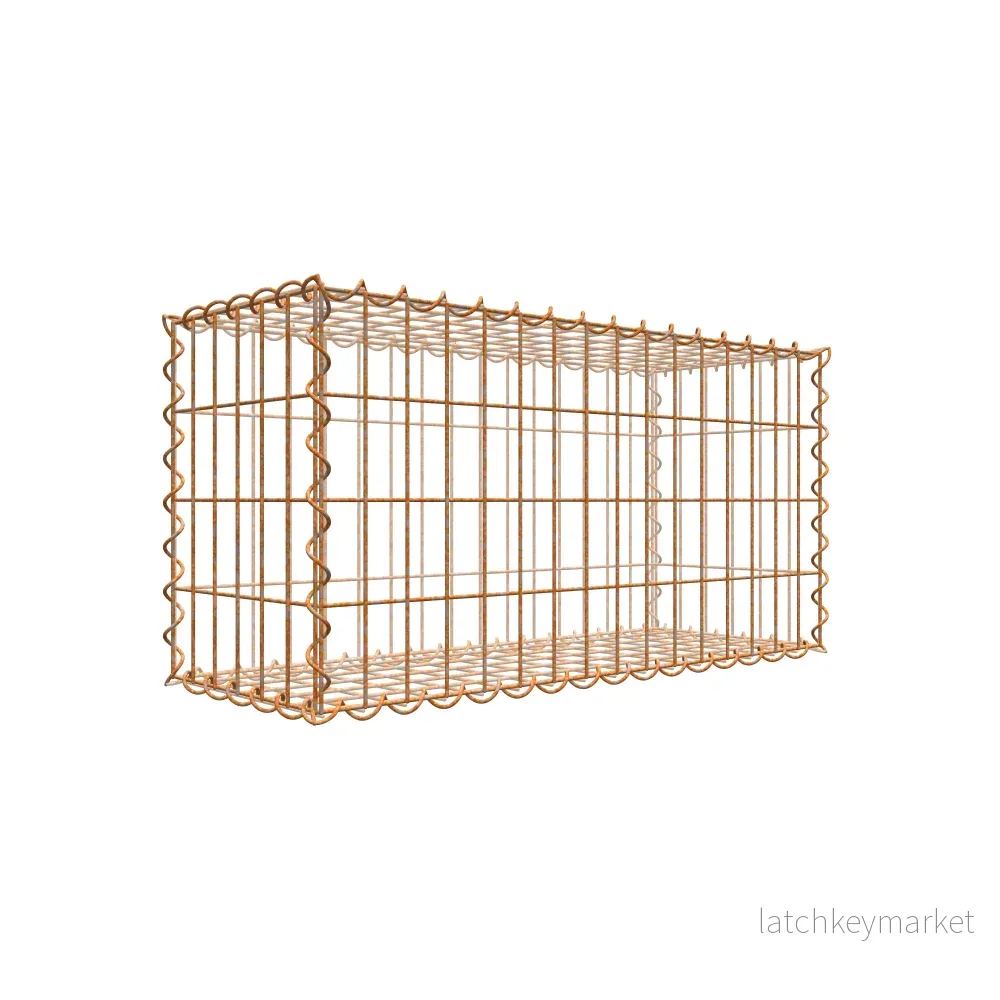 Rostig gabion 80 cm x 40 cm x 30 cm (L x H x D), maskstorlek 5 cm x 10 cm, spiral Rostig gabion 80 cm x 40 cm x 30 cm (L x H x D), maskstorlek 5 cm x 10 cm, spiral