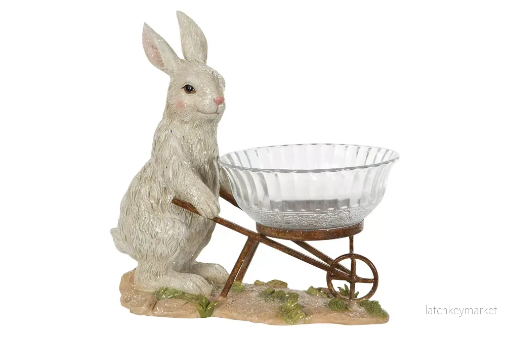 Påskdekoration Hare med glasskål 30 cm Påskdekoration Hare med glasskål 30 cm