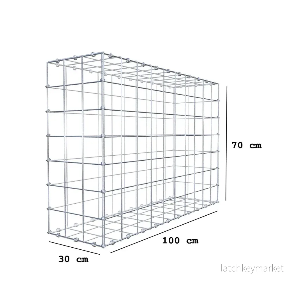 Gabion 100 cm x 70 cm x 30 cm (L x H x D), maskstorlek 10 x 10 cm, spiralring - Bild 2