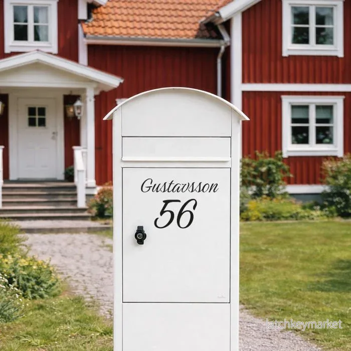 Text till brevlåda - namn och nummer