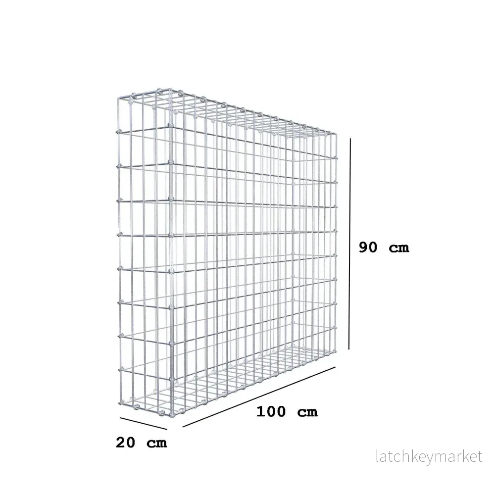Gabion 100 cm x 90 cm x 20 cm (L x H x D), maskstorlek 5 x 10 cm, spiralring - Bild 2