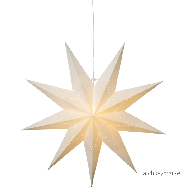 Adventsstjärna Pappersstjärna Lysa vit 80 cm - Bild 2