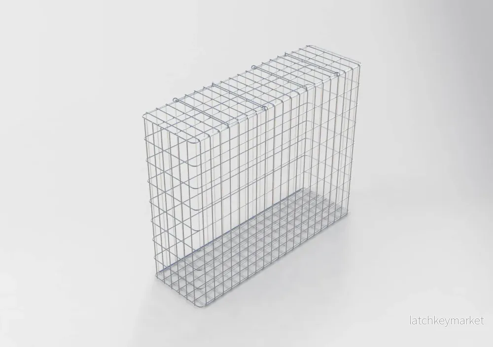 Varmförzinkad gabion 102 cm x 82 cm x 32 cm, maskstorlek 5 cm x 10 cm, helsvetsad Varmförzinkad gabion 102 cm x 82 cm x 32 cm, maskstorlek 5 cm x 10 cm, helsvetsad