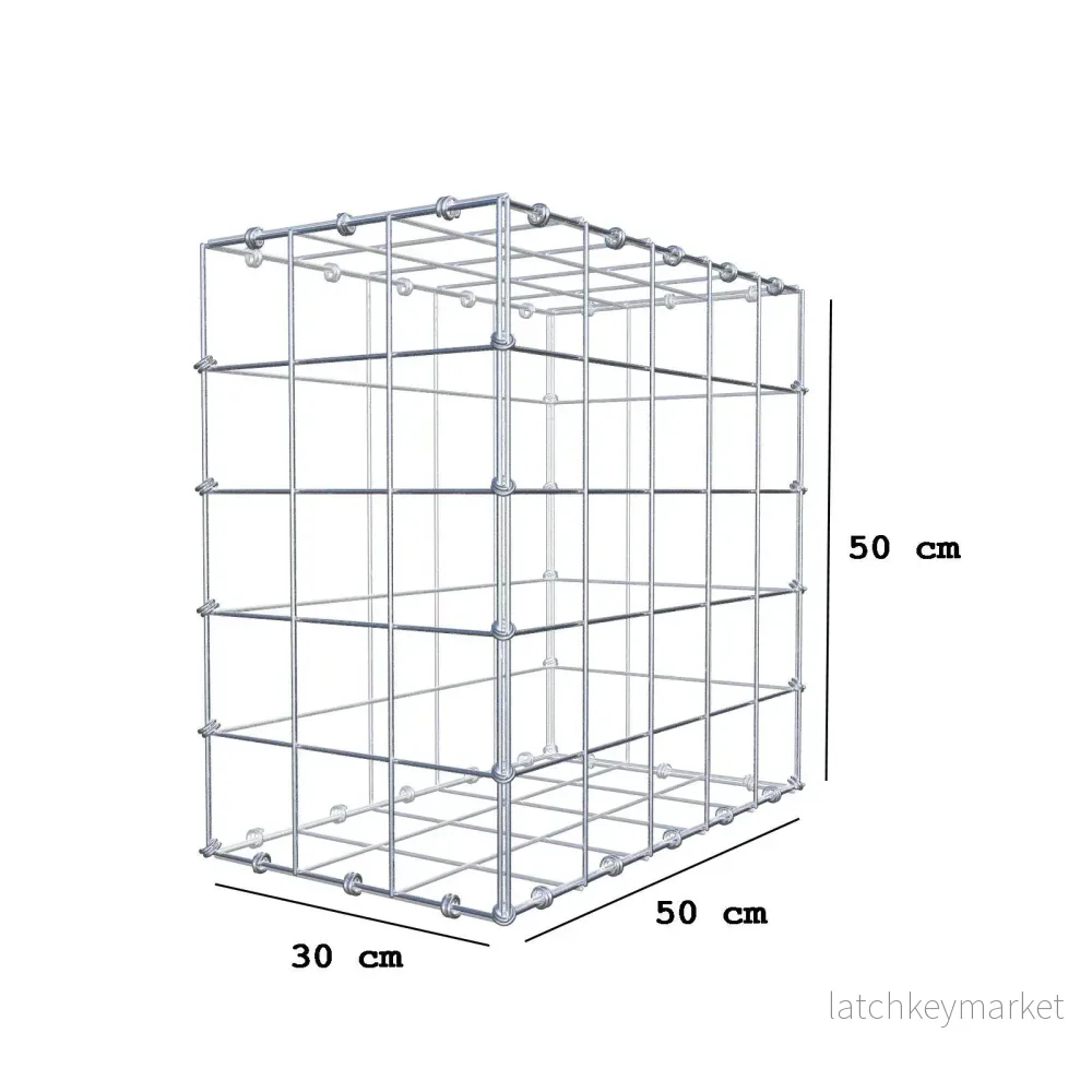 Gabion 50 cm x 50 cm x 30 cm (L x H x D), maskstorlek 10 x 10 cm, spiralring - Bild 2