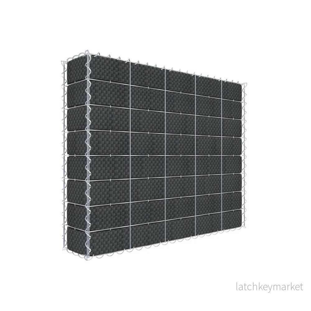 Grön gabion med fleece & insynsskydd 100 cm x 80 cm x 20 cm (L x H x D), maskstorlek 10 cm x 10 cm, spiral Grön gabion med fleece & insynsskydd 100 cm x 80 cm x 20 cm (L x H x D), maskstorlek 10 cm x 10 cm, spiral
