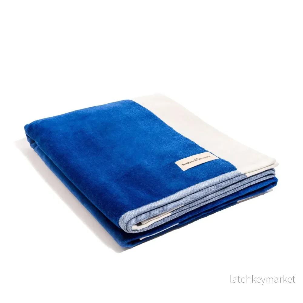 Beach Towel Mediterranean Blue Stripe Beach Towel Mediterranean Blue Stripe