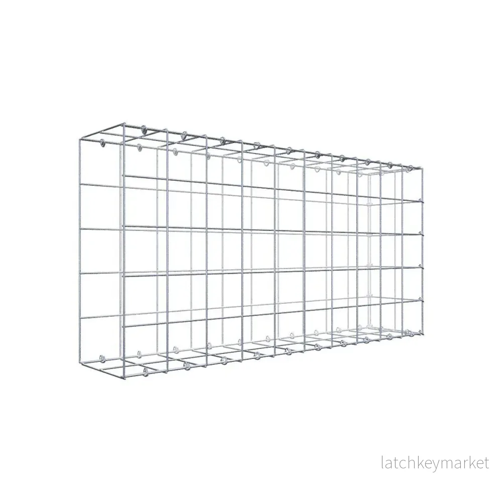 Typ 2 påbyggnadsgabion 100 cm x 50 cm x 20 cm (L x H x D), maskstorlek 10 cm x 10 cm, C-ring Typ 2 påbyggnadsgabion 100 cm x 50 cm x 20 cm (L x H x D), maskstorlek 10 cm x 10 cm, C-ring