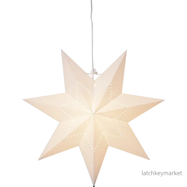 Adventsstjärna Pappersstjärna Lysa vit 43 cm - Bild 2
