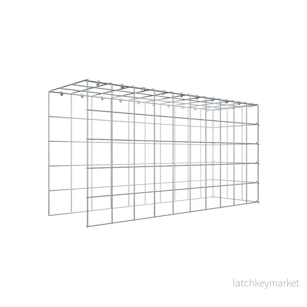 Typ 4 påbyggnadsgabion 100 cm x 50 cm x 30 cm (L x H x D), maskstorlek 10 cm x 10 cm, C-ring Typ 4 påbyggnadsgabion 100 cm x 50 cm x 30 cm (L x H x D), maskstorlek 10 cm x 10 cm, C-ring