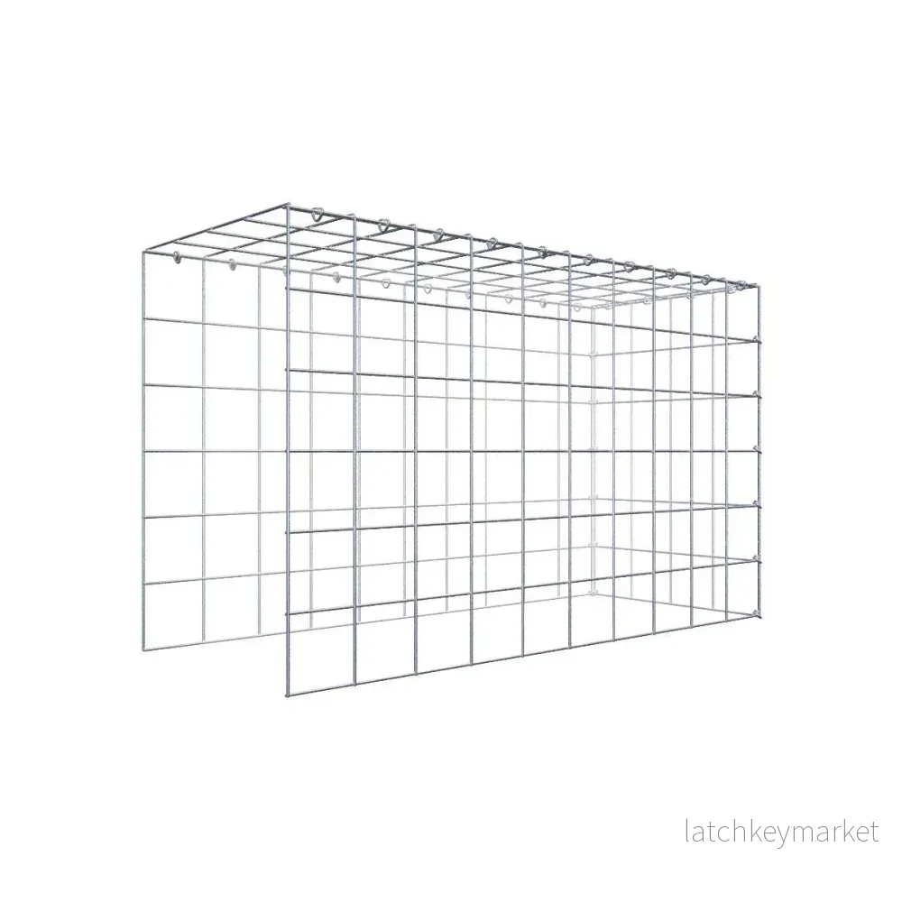 Typ 4 påbyggnadsgabion 100 cm x 60 cm x 40 cm (L x H x D), maskstorlek 10 cm x 10 cm, C-ring Typ 4 påbyggnadsgabion 100 cm x 60 cm x 40 cm (L x H x D), maskstorlek 10 cm x 10 cm, C-ring