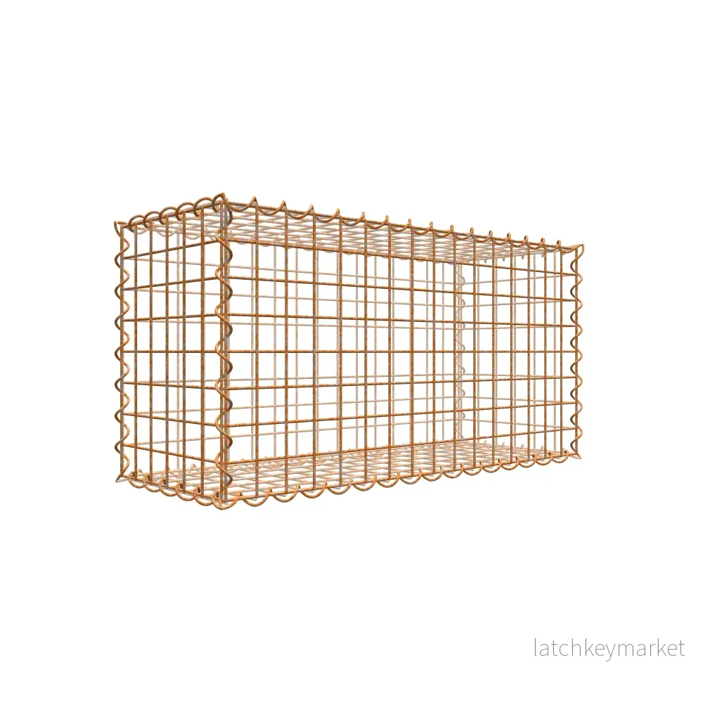 Rostig gabion 80 cm x 40 cm x 30 cm (L x H x D), maskstorlek 5 cm x 5 cm, spiral Rostig gabion 80 cm x 40 cm x 30 cm (L x H x D), maskstorlek 5 cm x 5 cm, spiral