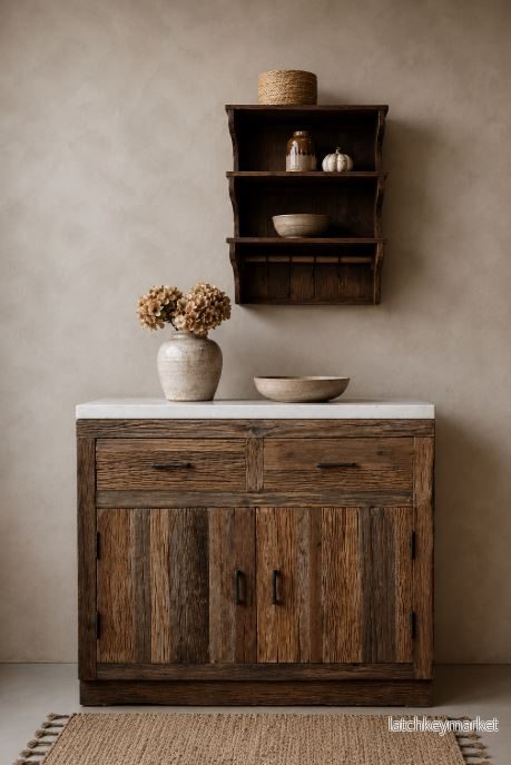 Chic Antique Skåp med marmorplatta H97/L95/B60 cm - Bild 2