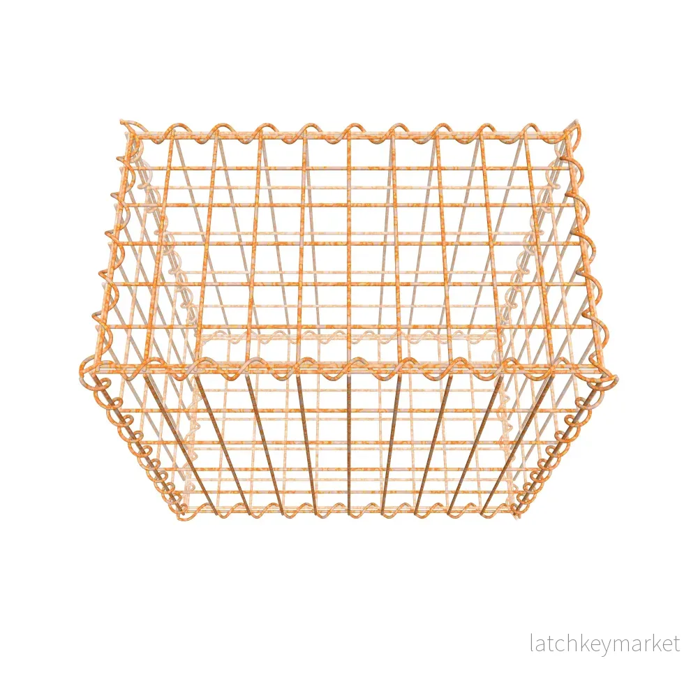 Rostig gabion 50 cm x 50 cm x 30 cm (L x H x D), maskstorlek 5 cm x 10 cm, spiral - Bild 3