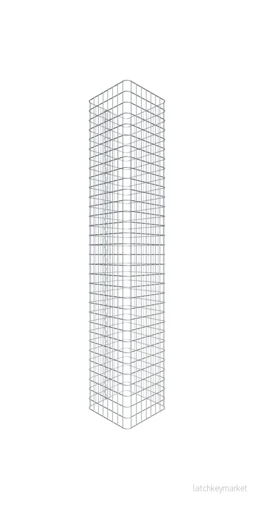 Gabionpelare, kantig 42 cm x 42 cm, 160 cm hög, MW 5 cm x 5 cm